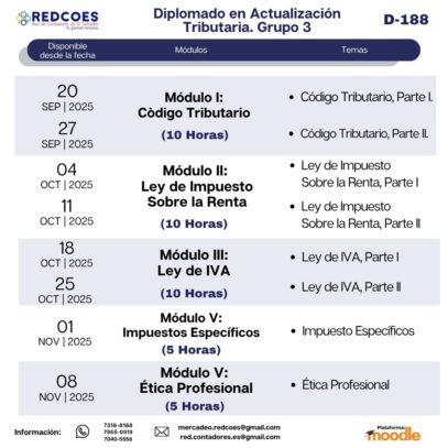 215-2025 I Diplomado de Actualización Tributaria G-3 - Imagen 2
