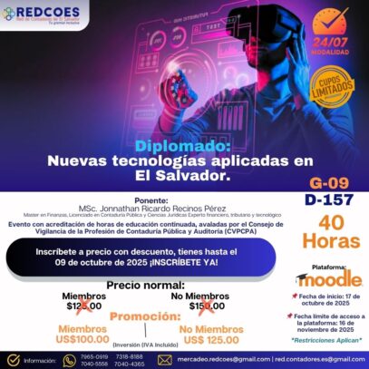 259-2025 I Diplomado de Nuevas Tecnologías  aplicadas en El Salvador  24/7  G.9