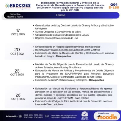 262-2025 I Diplomado Formación Integral y Práctica en la Elaboración de Manuales para la Prevención de Lavado de Dinero y Activos según Instructivo vigente emitido por la UIF-FGR G-4 - Imagen 2