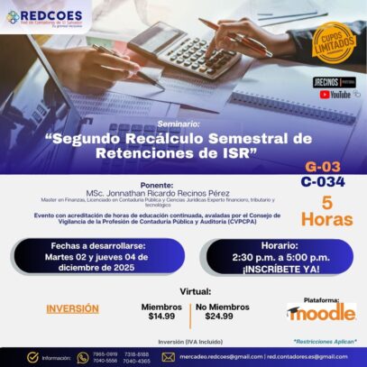 270-2025 I Seminario Segundo Recalculo Semestral de Retenciones de ISR G-3