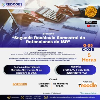 ‎278-2025 I Seminario  Segundo Recalculo Semestral de Retenciones de ISR G-5