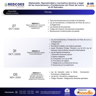 276-2025 I Diplomado  Operatividad y normativa técnica y legal de las Asociaciones y Fundaciones sin Fines de Lucro en El Salvador. G-5 - Imagen 2