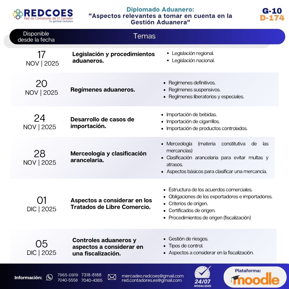289-2025 | Diplomado Aduanero Aspectos relevantes a tomar en cuenta en la Gestión Aduanera  G.10 - Imagen 2