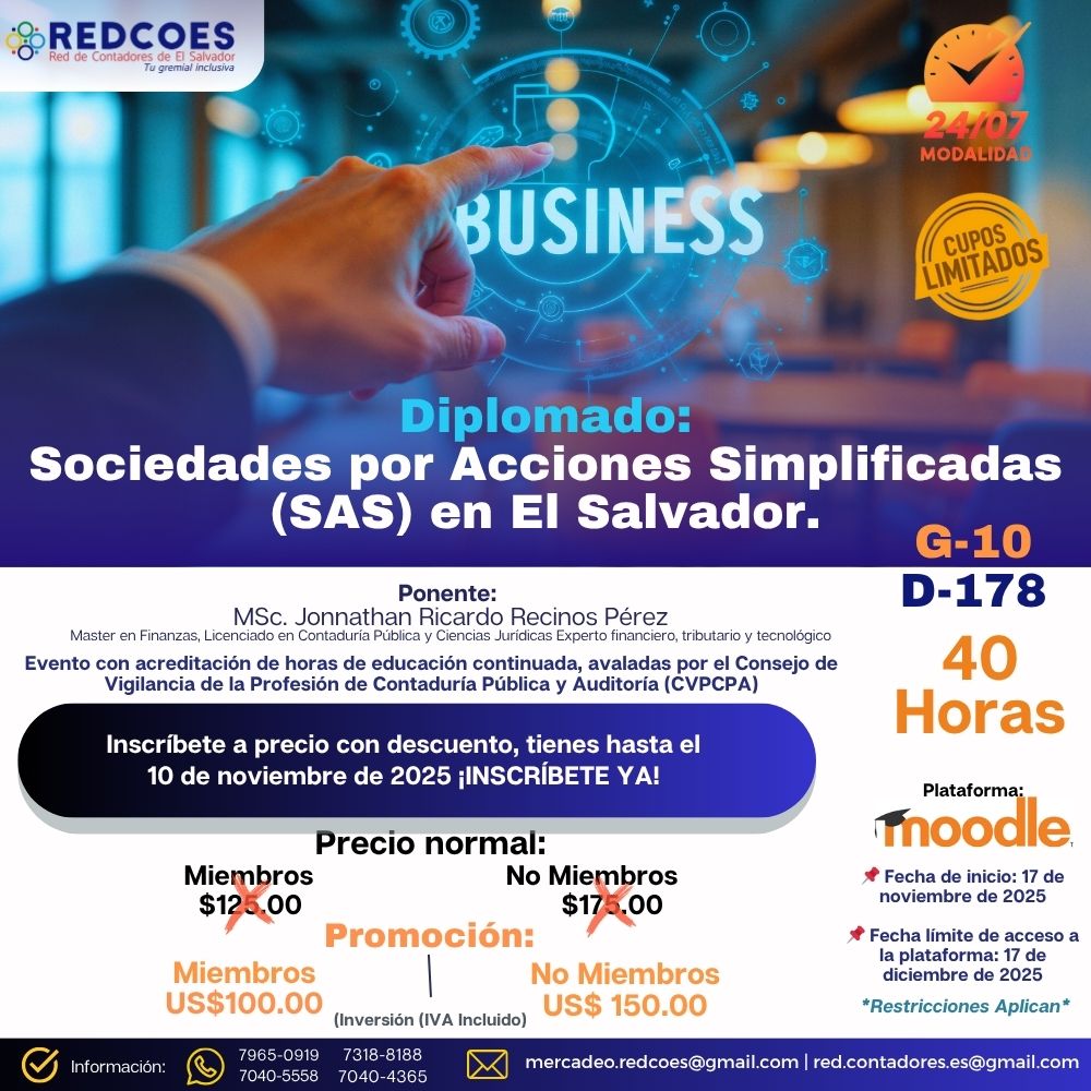 293-2025 Diplomado Sociedades por Acciones Simplificadas (SAS) en El Salvador, G-10