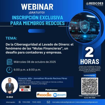 264-2025 I Webinar: De la Ciberseguridad al Lavado de Dinero: el fenómeno de las “Mulas Financieras”, un desafío para contadores y empresas.