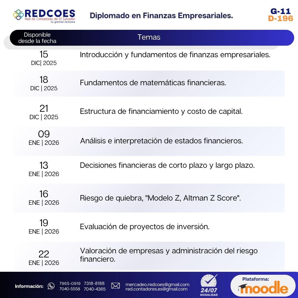 309-2025 I Diplomado en Finanzas Empresariales G.11 - Imagen 2