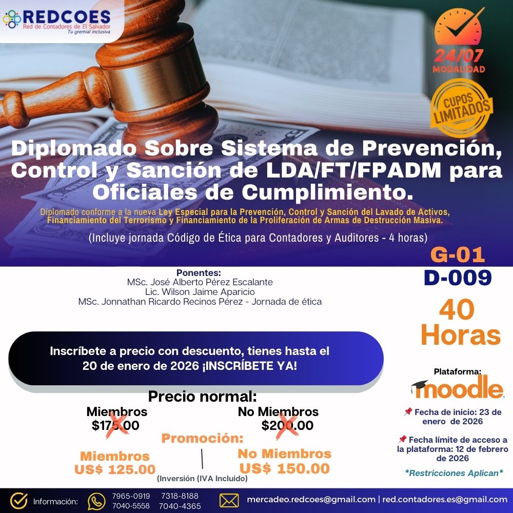 010-2026 I Diplomado sobre Sistema de Prevención, Control y Sancion de LA/FT/FPADM para oficiales de cumplimiento G.1