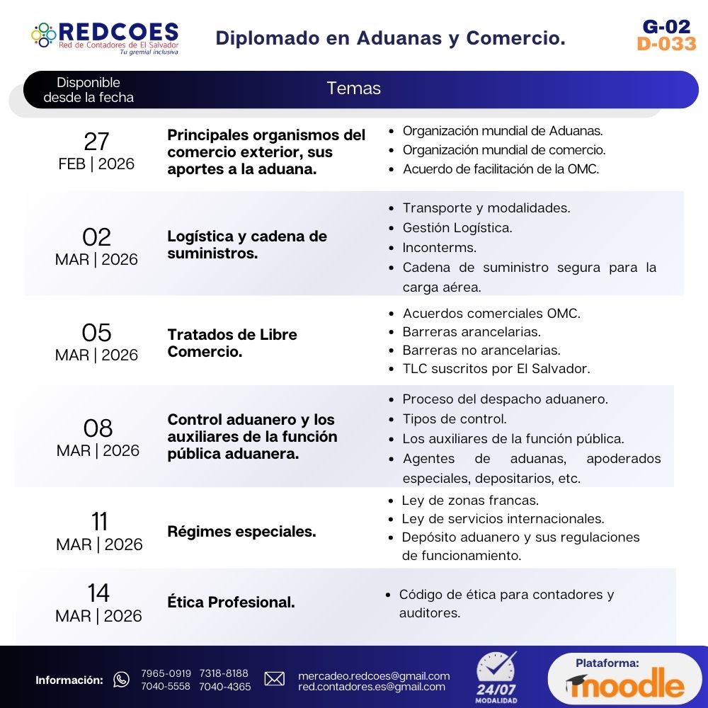 043-2026 | Diplomado en Aduanas y Comercio G.2 - Imagen 2