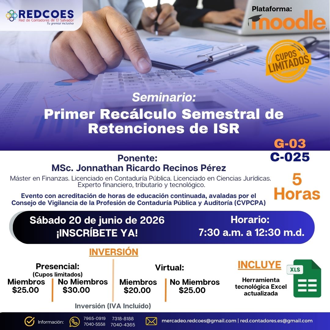 143-2026 I Seminario Primer Recalculo Semestral de Retenciones de ISR Grupo 3