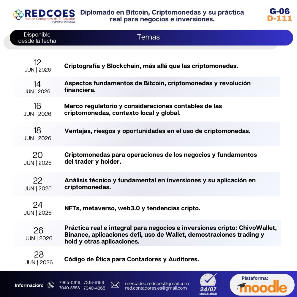 145-2026 I Diplomado en Bitcoin, Criptomonedas y su práctica real para negocios e inversiones G-6 - Imagen 2