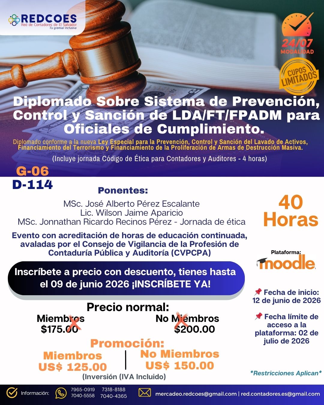 148-2026 I Diplomado sobre Sistema de Prevención, Control y Sancion de LA/FT/FPADM para oficiales de cumplimiento G.6