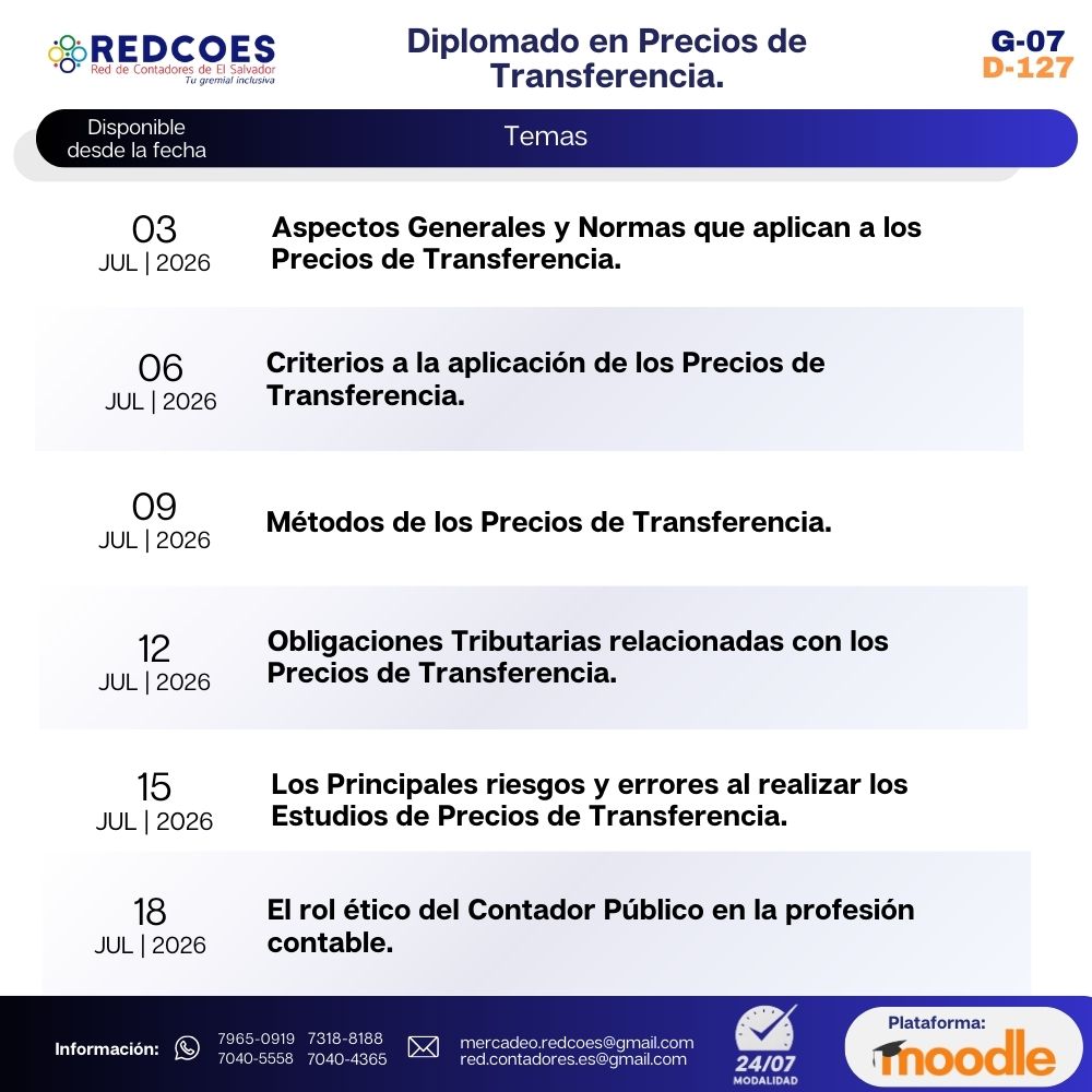 165-2026 I Diplomado en Precios de Transferencia Modalidad 24/7-G-7 - Imagen 2