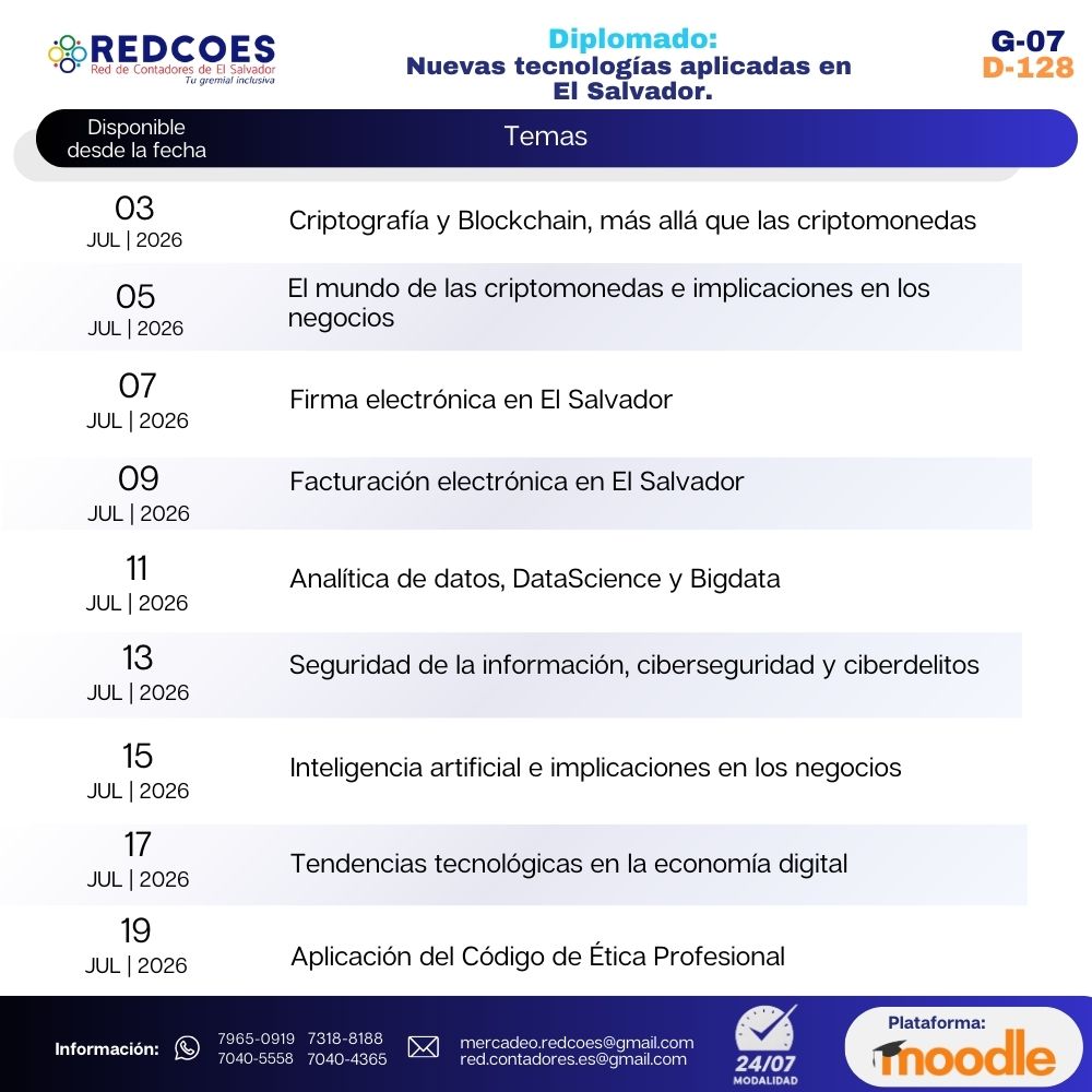 166-2026 I Diplomado de Nuevas Tecnologías aplicadas en El Salvador 24/7 G.7 - Imagen 2