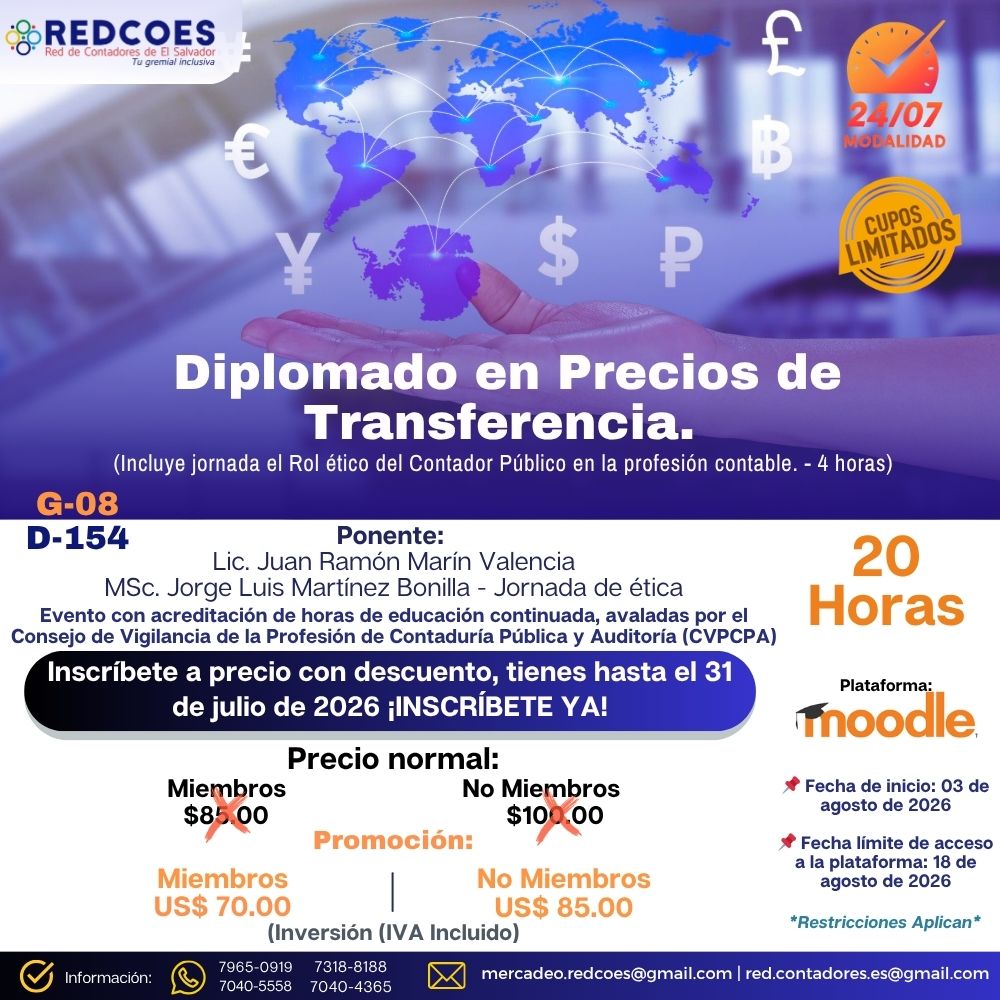 188-2026 | Diplomado en Precios de Transferencia Modalidad 24/7 | G-08