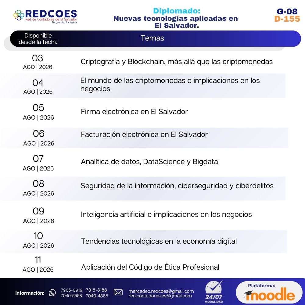 189-2026 | Diplomado de Nuevas Tecnologías aplicadas en El Salvador 24/7 | G-08 - Imagen 2