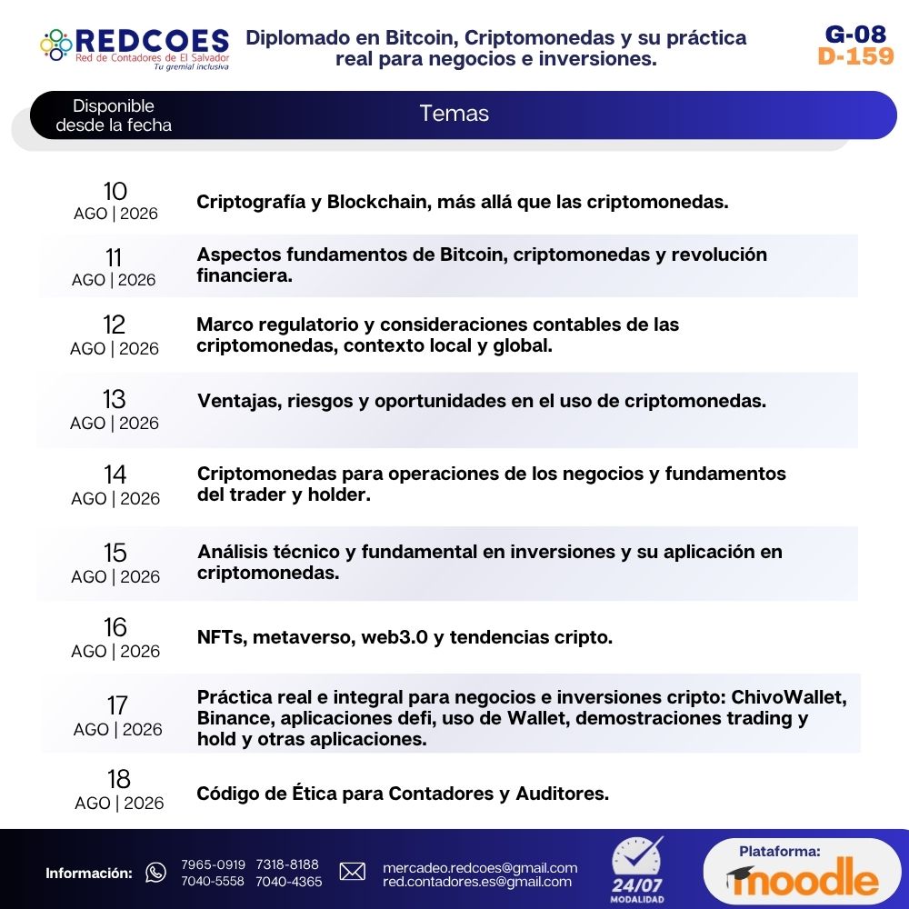 193-2026 | Diplomado en Bitcoin, Criptomonedas y su práctica real para negocios e inversiones | G-08 - Imagen 2