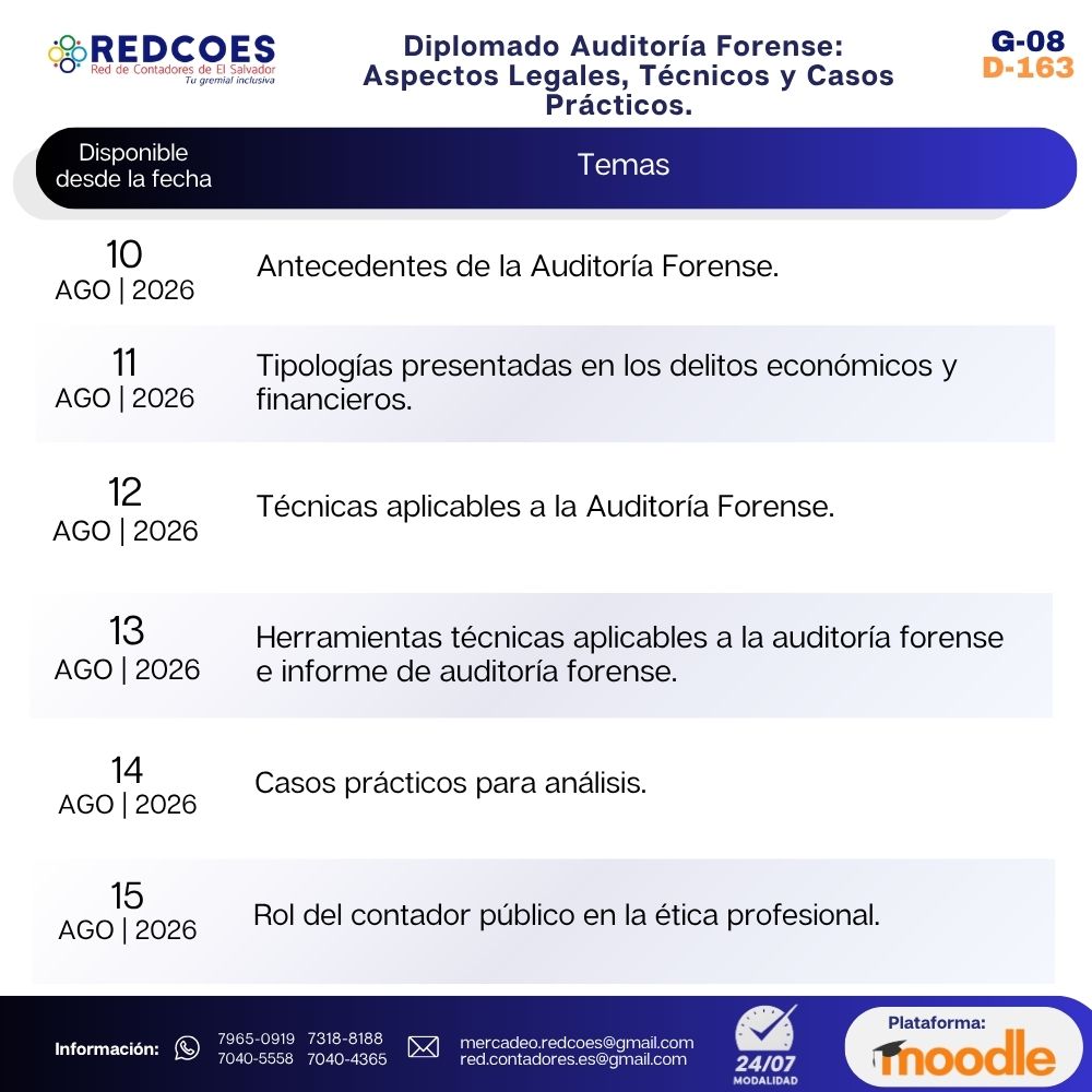 197-2026 | Diplomado Auditoria Forense Aspectos legales, Tecnicos Casos Prácticos | G-08 - Imagen 2
