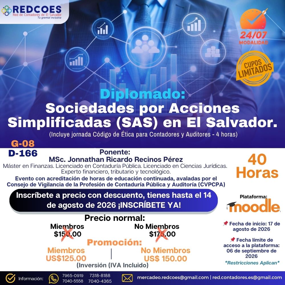 200-2026 | Diplomado Sociedades por Acciones Simplificadas (SAS) en El Salvador | G-08