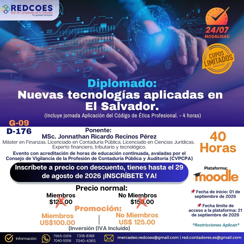 210-2026 | Diplomado de Nuevas Tecnologías aplicadas en El Salvador 24/7 | G-09