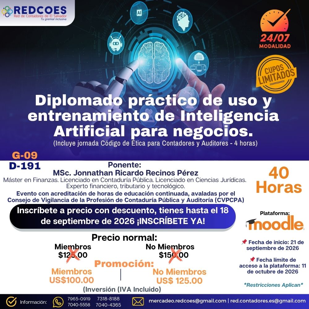 229-2026 | Diplomado Práctico de uso y entrenamiento de Inteligencia Artificial para Negocios | G-09