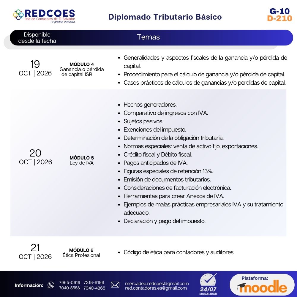 226-2026 | Diplomado Tributario Básico | G-09 - Imagen 3