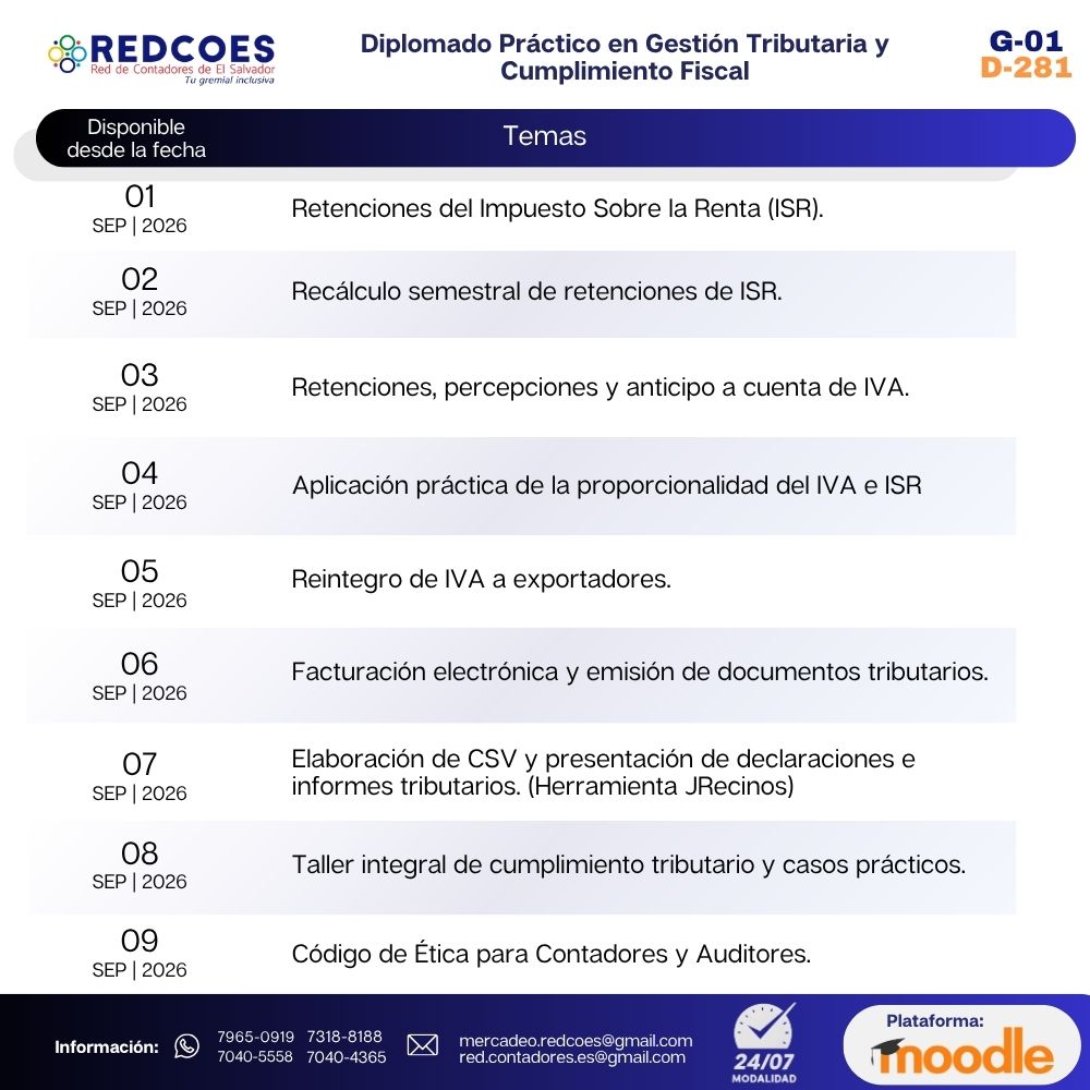 260-2026 | Diplomado Práctico en Gestión Tributaria y Cumplimiento Fiscal. | G-01 - Imagen 2