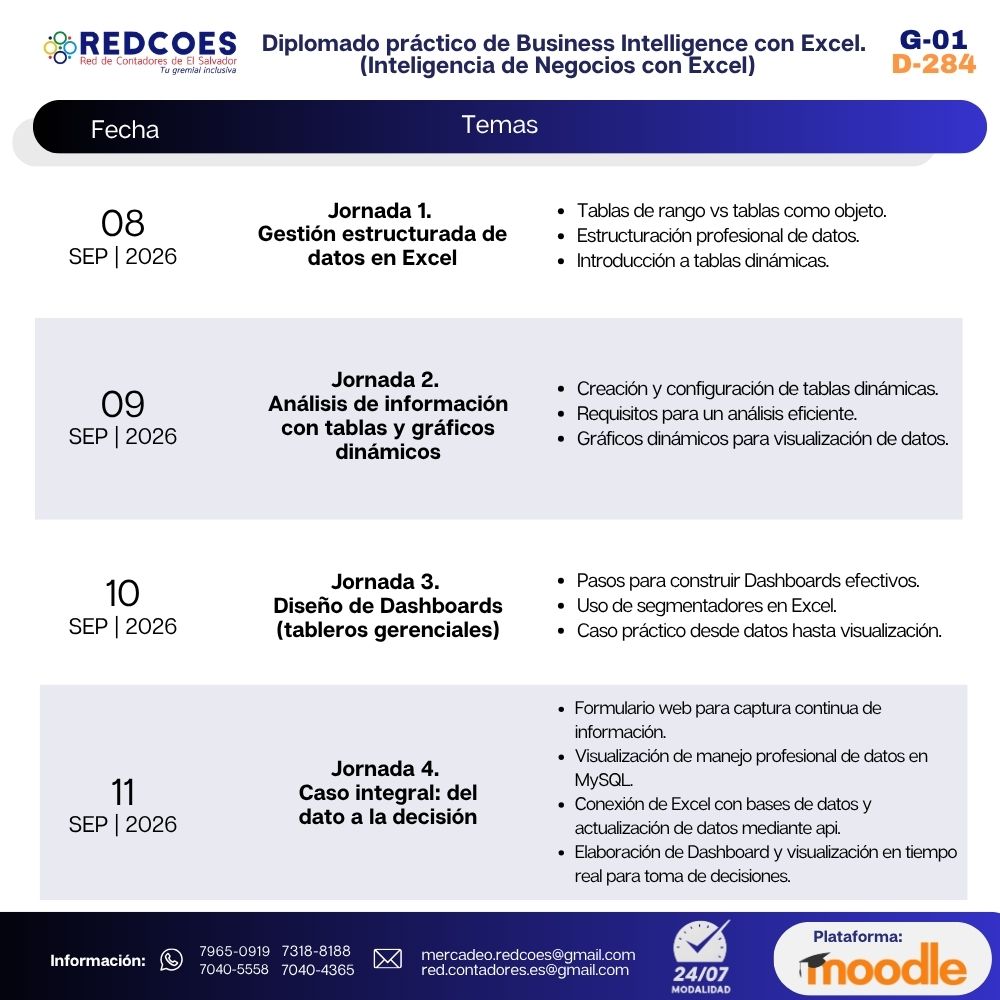 264-2026 | Diplomado Práctico de Business Intelligence con Excel (Inteligencia de Negocios con Excel) 24/7 | G-01 - Imagen 2