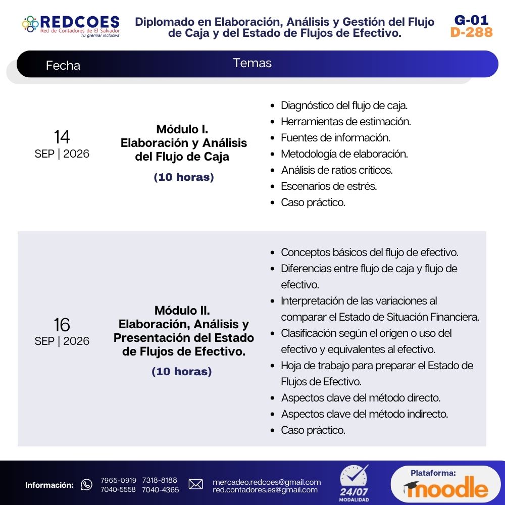 268-2026 | Diplomado en Elaboración, Análisis y Gestión del Flujo de Caja y del Estado de Flujos de Efectivo. | G-01 - Imagen 2