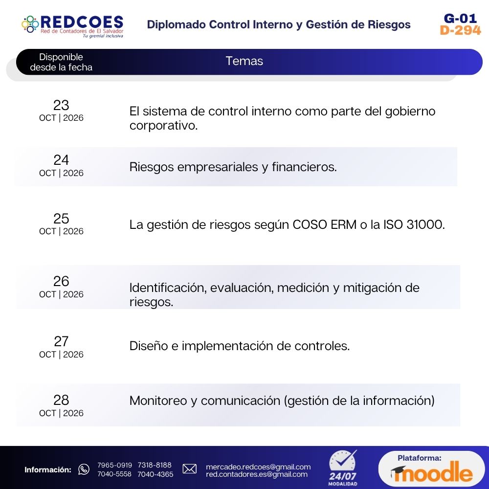 274-2026 | Diplomado Control Interno y Gestión de Riesgos. | G-01 - Imagen 2