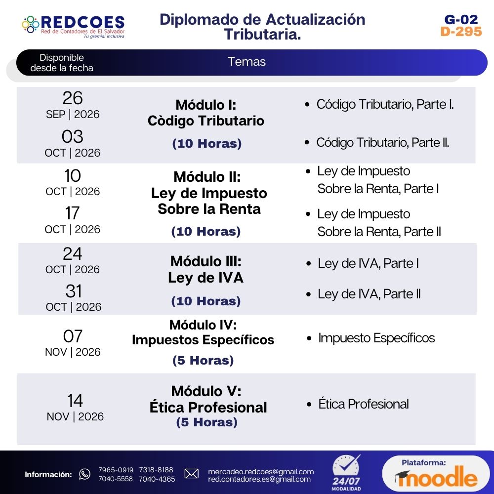 276-2026 | Diplomado de Actualización Tributaria | G-02 - Imagen 2