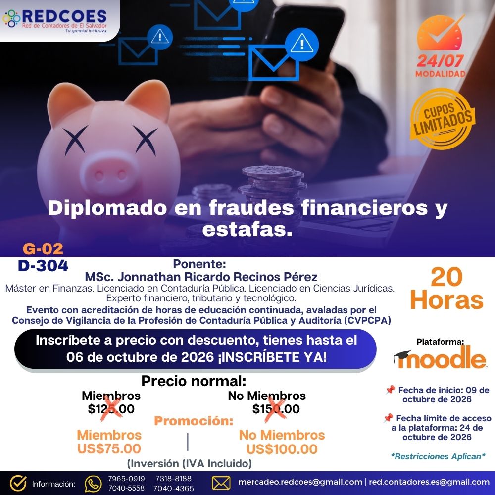 289-2026 | Diplomado en fraudes financieros y estafas. | G-02