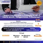324-2026 | Seminario Aspectos Fiscales a considerar en el cierre anual, obligaciones Tributarias | G-03
