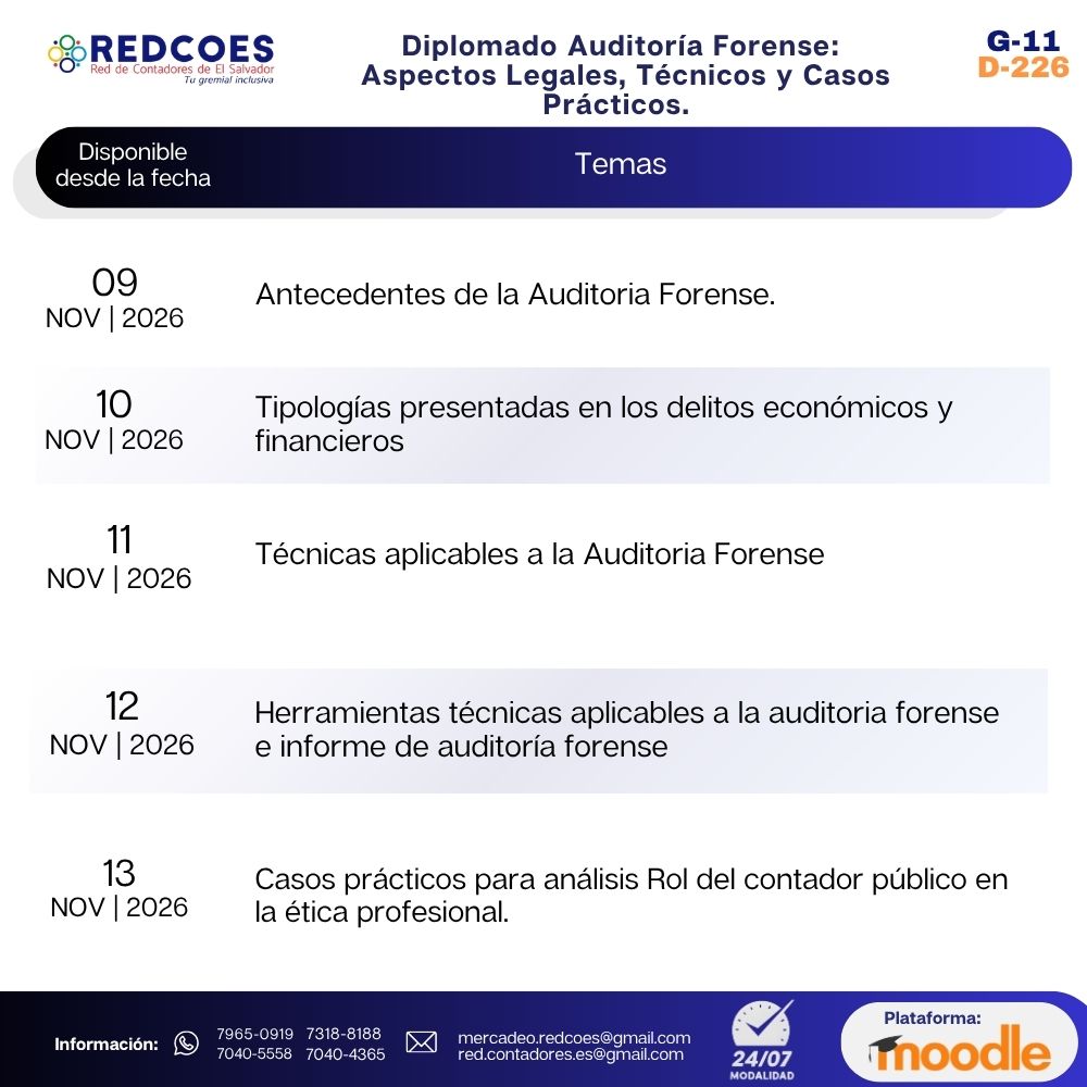 303-2026 | Diplomado Auditoria Forense Aspectos legales, Tecnicos Casos Prácticos | G-11 - Imagen 2