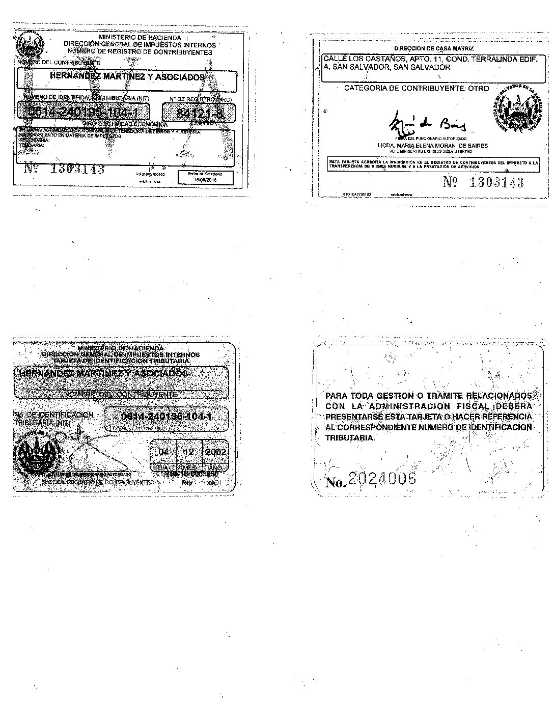 NRC Y NIT DE LA SOCIEDAD